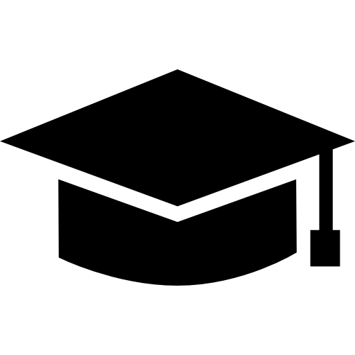 Black Graduation Cap Icon
