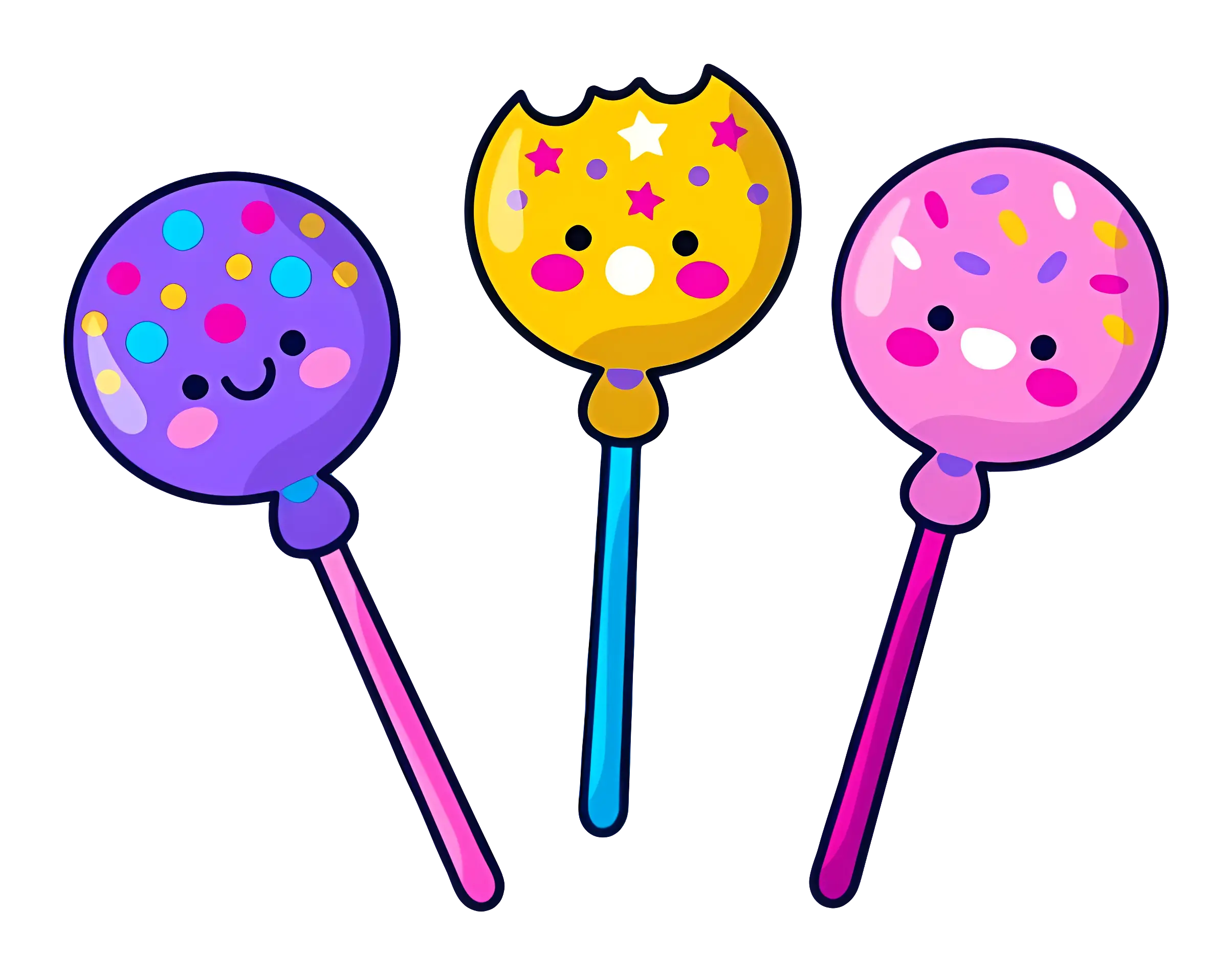 Colorful Cartoon Lollipops