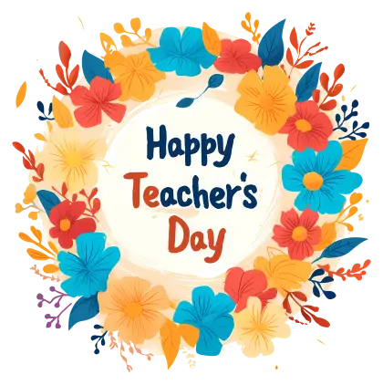 Happy Teacher&#039;s Day Floral Card Design