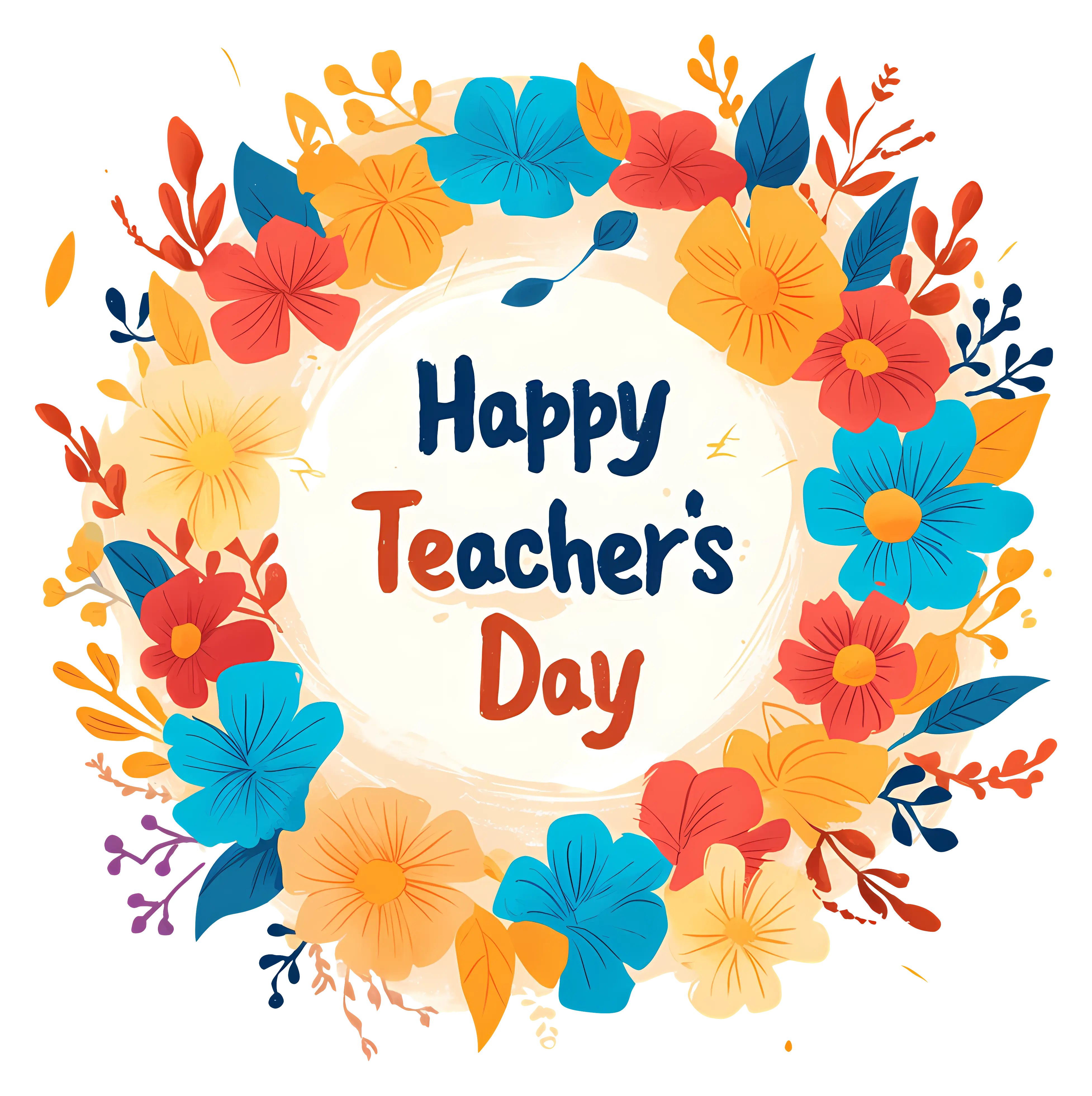 Happy Teacher's Day Floral Card Design