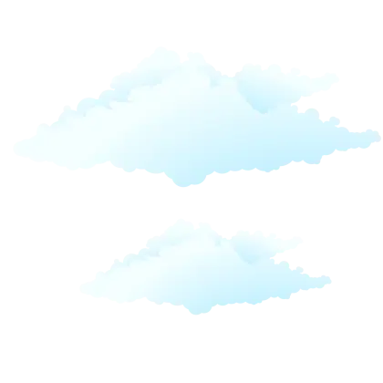 Light and Fluffy Cartoon Clouds in Sky