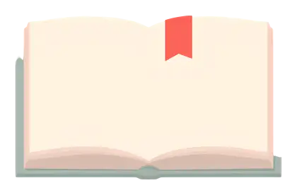Open Book Illustration with Bookmark