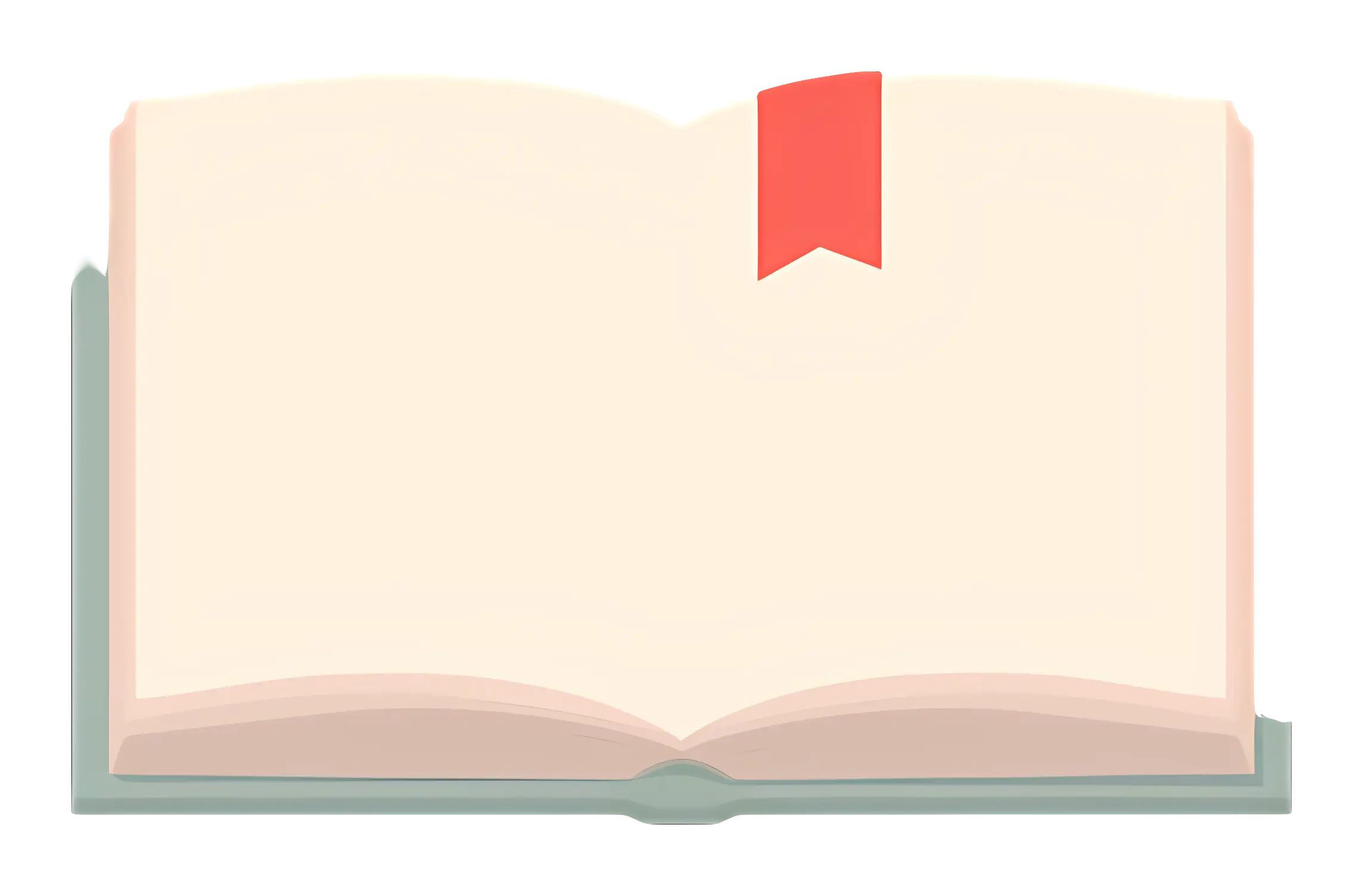 Open Book Illustration with Bookmark
