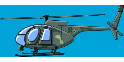 Cartoon Helicopter with Camouflage Design