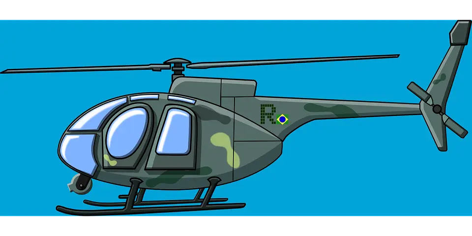 Cartoon Helicopter with Camouflage Design