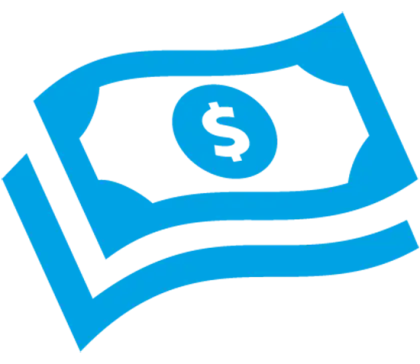 Blue Dollar Icon Representing Money