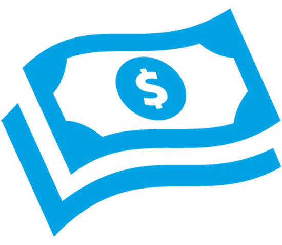 Blue Dollar Icon Representing Money