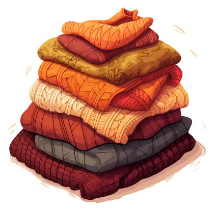 Folded Knit Sweaters in Warm Tones