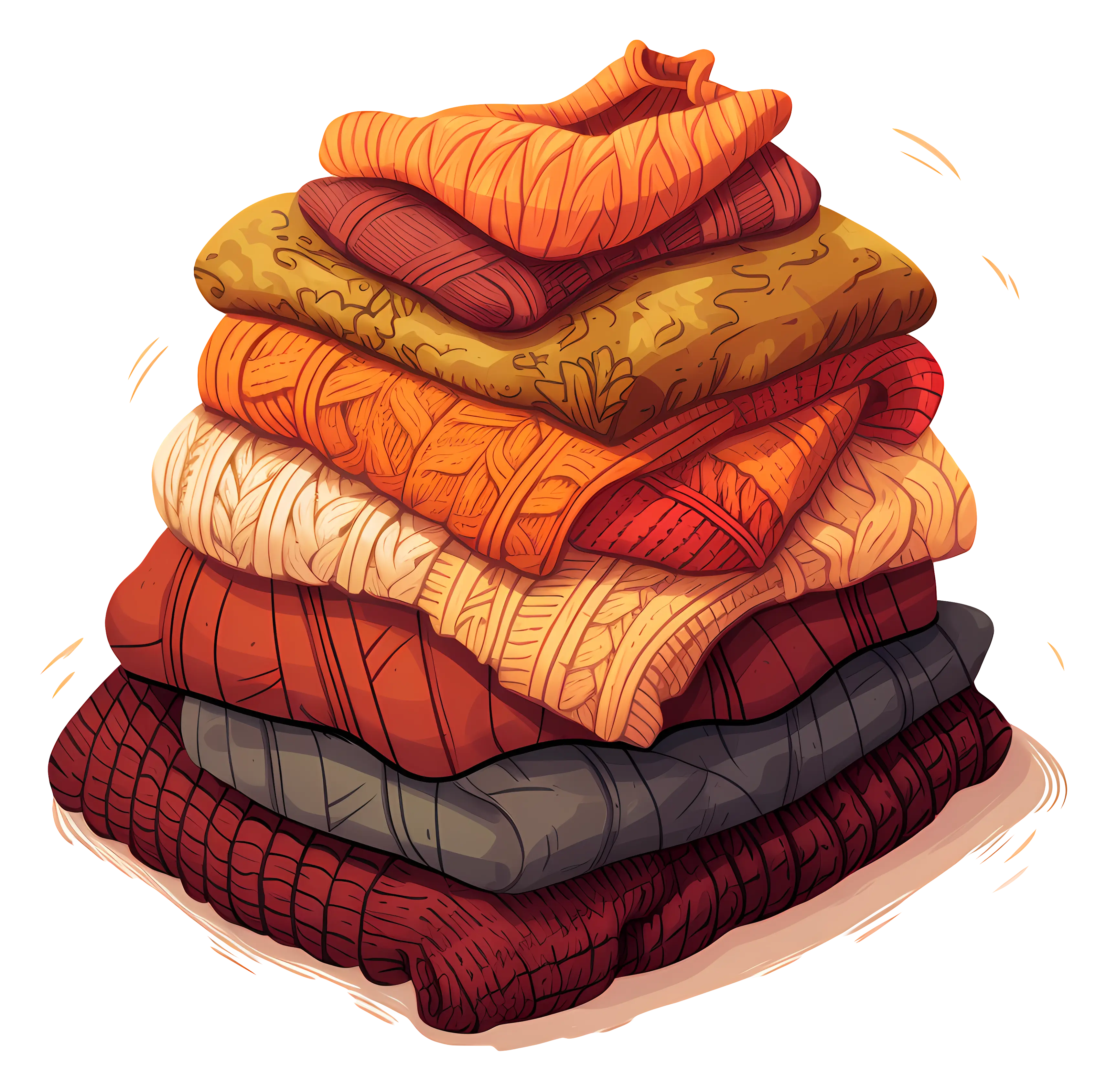 Folded Knit Sweaters in Warm Tones