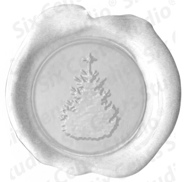 White Wax Seal with Tree Impression