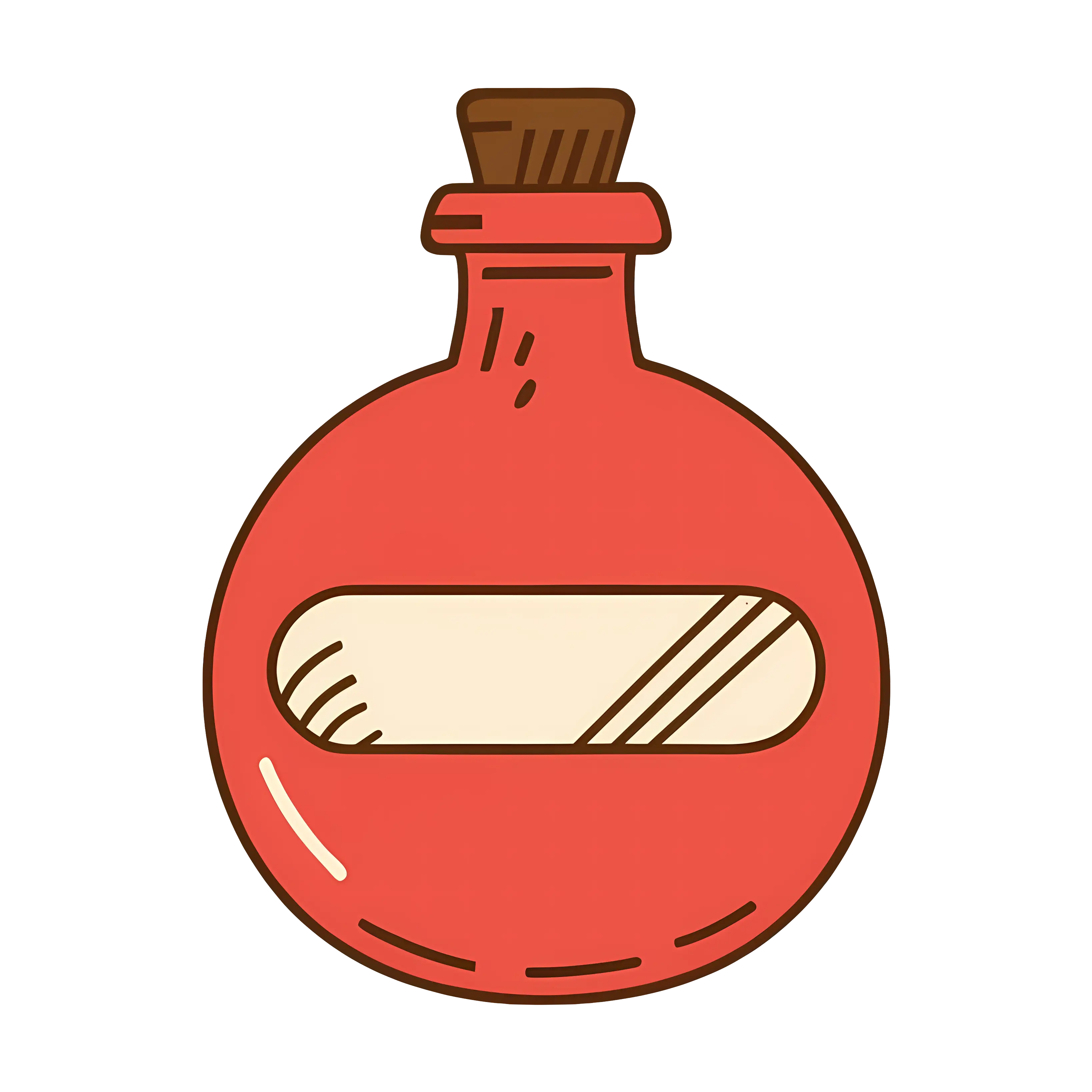 Red Potion Bottle Doodle Art