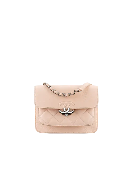 Beige Quilted Handbag