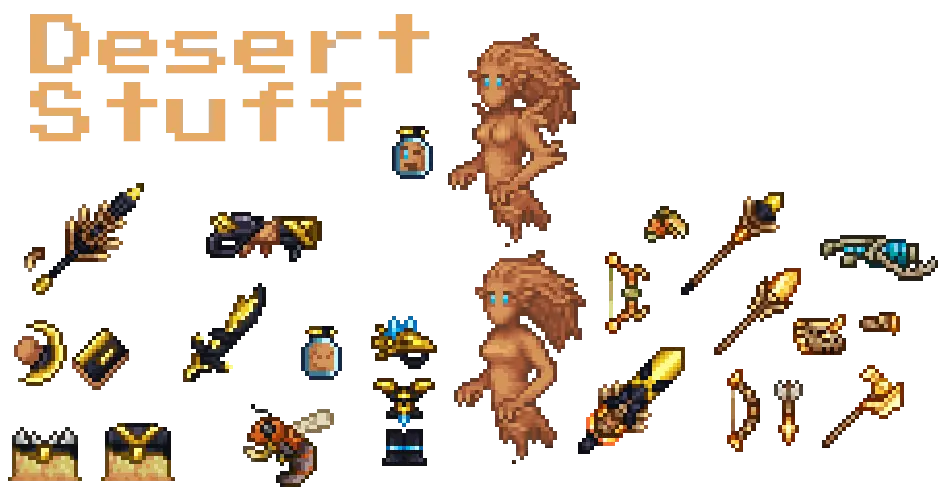 Desert Stuff Pixel Art Items