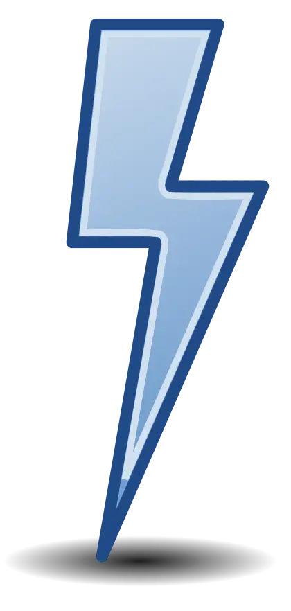 Lightning Bolt Icon in Blue
