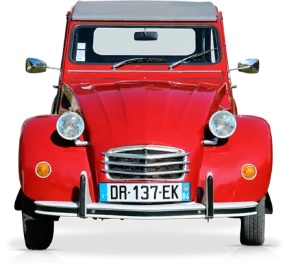 Red Vintage Car Front View