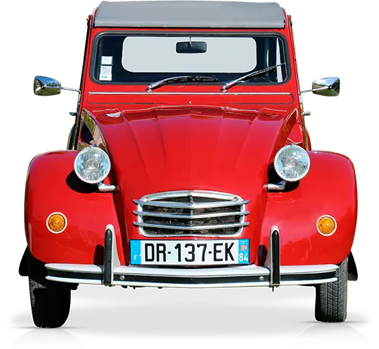 Red Vintage Car Front View