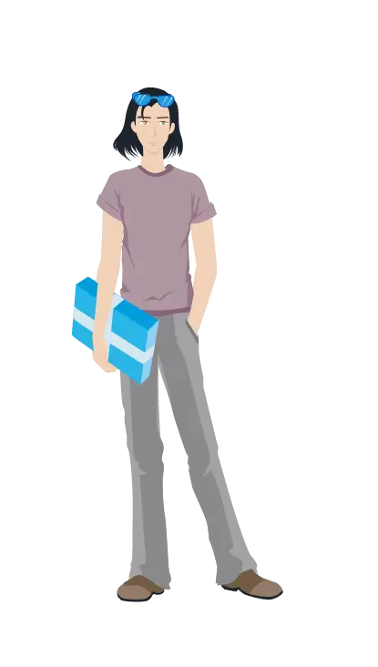 Casual Man Holding Boxes