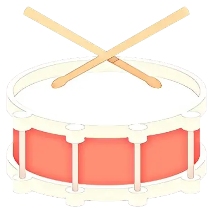 Red Snare Drum with Drumsticks