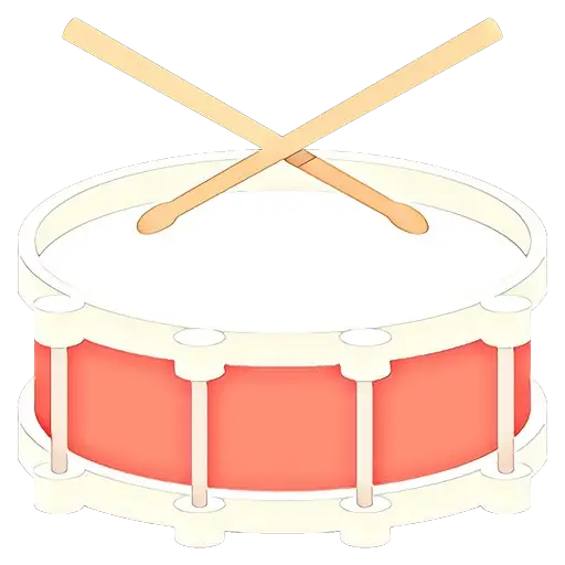 Red Snare Drum with Drumsticks