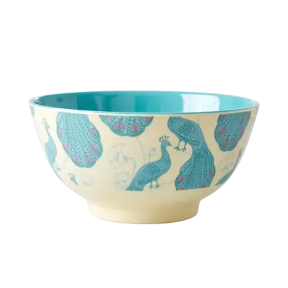 Ceramic Decorative Bowl with Peacock Design