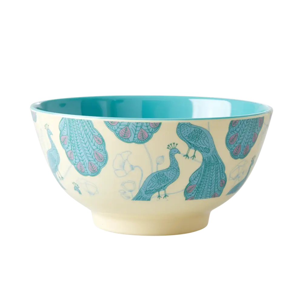 Ceramic Decorative Bowl with Peacock Design