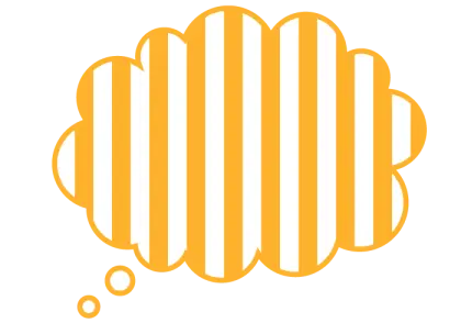 Orange Thought Bubble