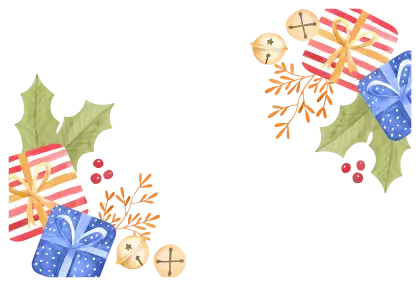 Christmas Gifts and Holly Border
