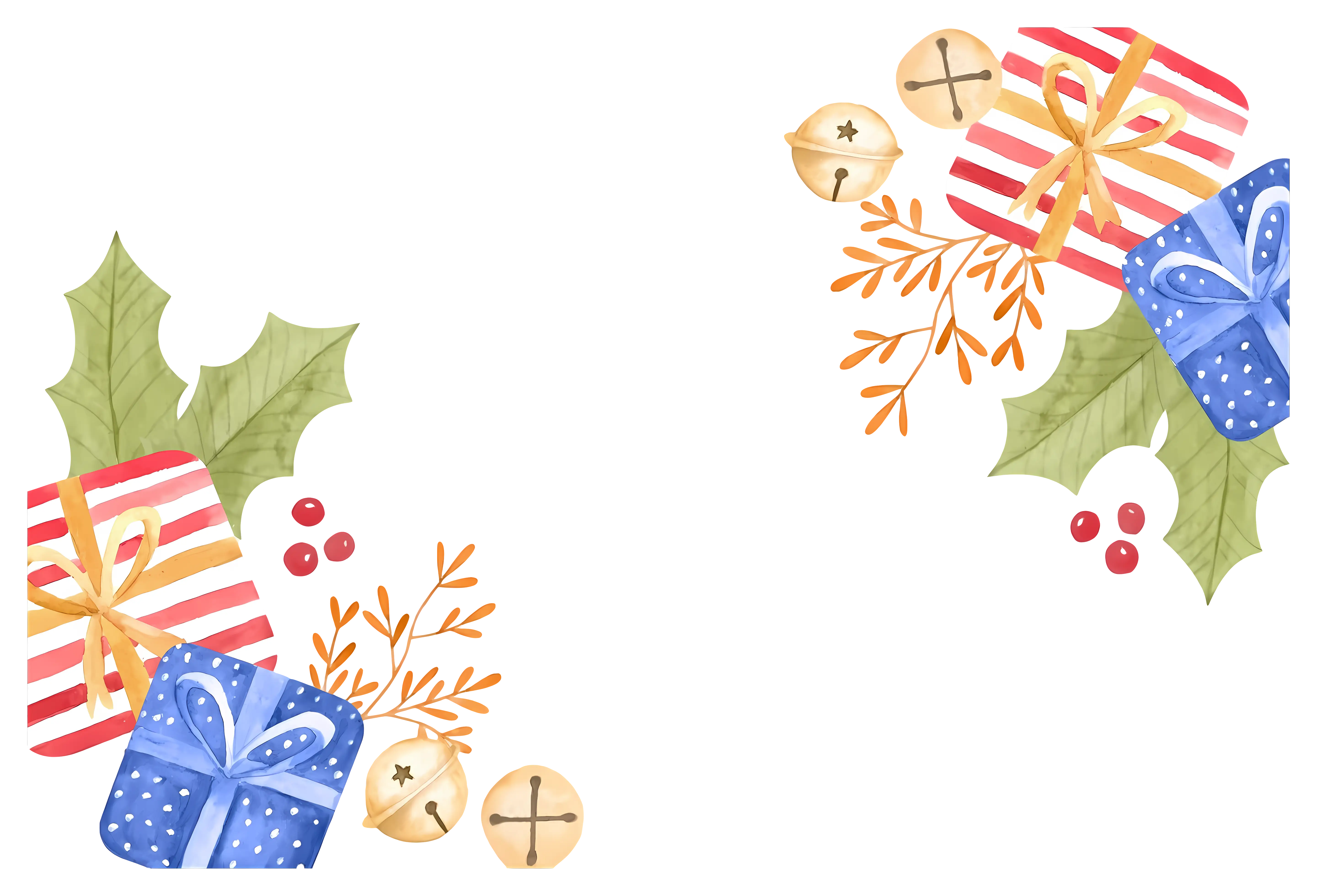 Christmas Gifts and Holly Border