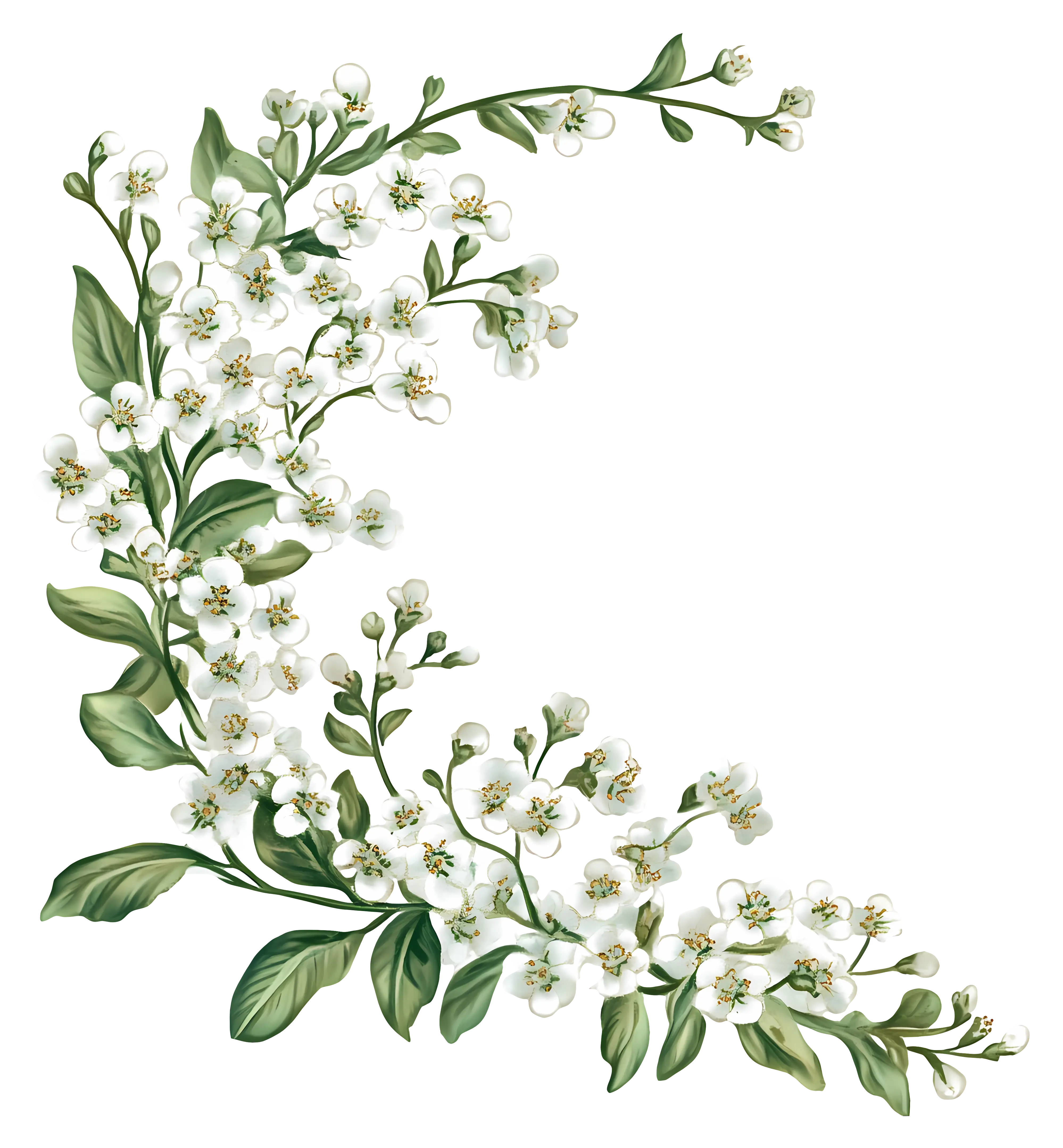 White Blossoms on Branch