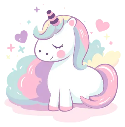 Magical Unicorn with Rainbow