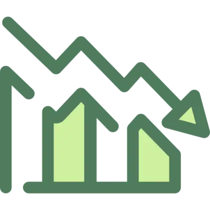 Green Downward Trend Graph Icon