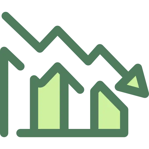 Green Downward Trend Graph Icon