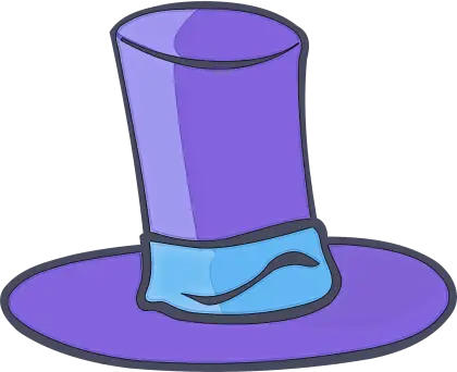 Purple Top Hat with Blue Band Design