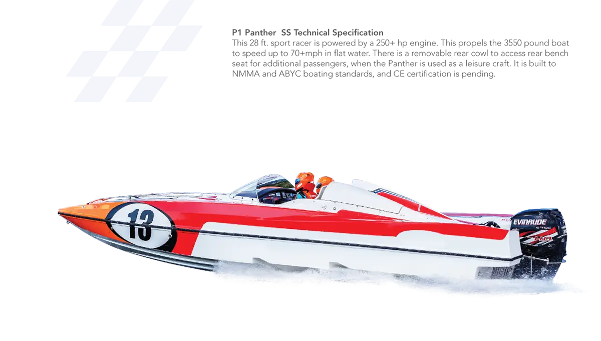 Red and White Racing Speedboat
