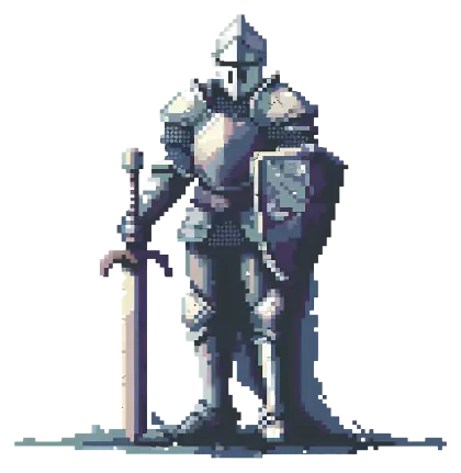 Pixel Art Knight in Shining Armor