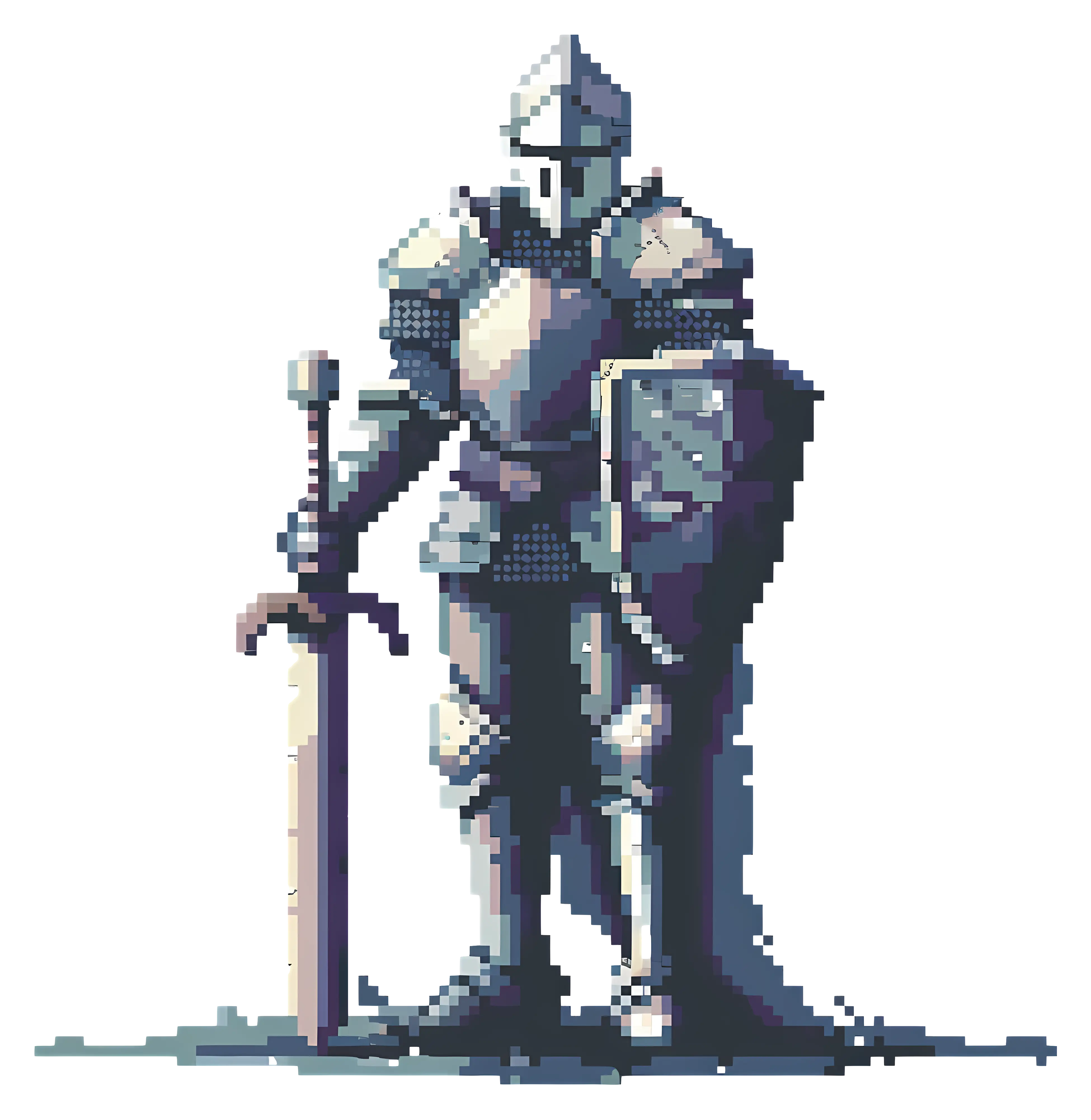 Pixel Art Knight in Shining Armor