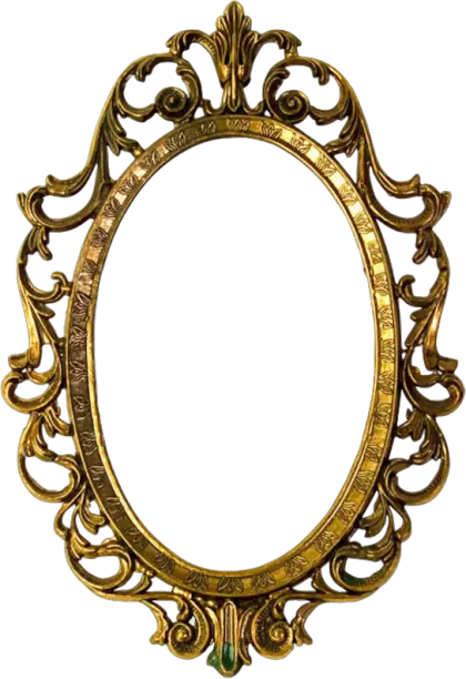 Elegant Golden Ornate Oval Frame