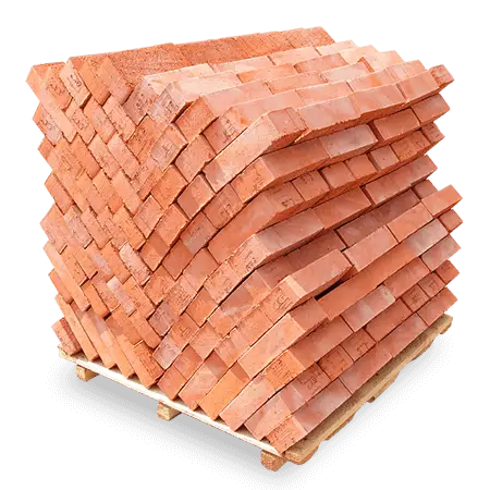 Stacked Red Bricks on Pallet