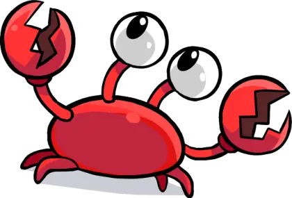 Red Cartoon Crab with Big Eyes
