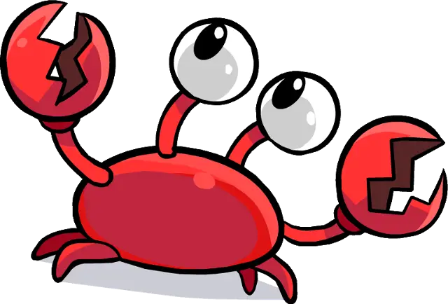 Red Cartoon Crab with Big Eyes