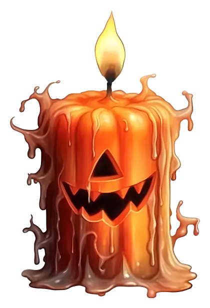 Melting Jack-o&#039;-Lantern Candle