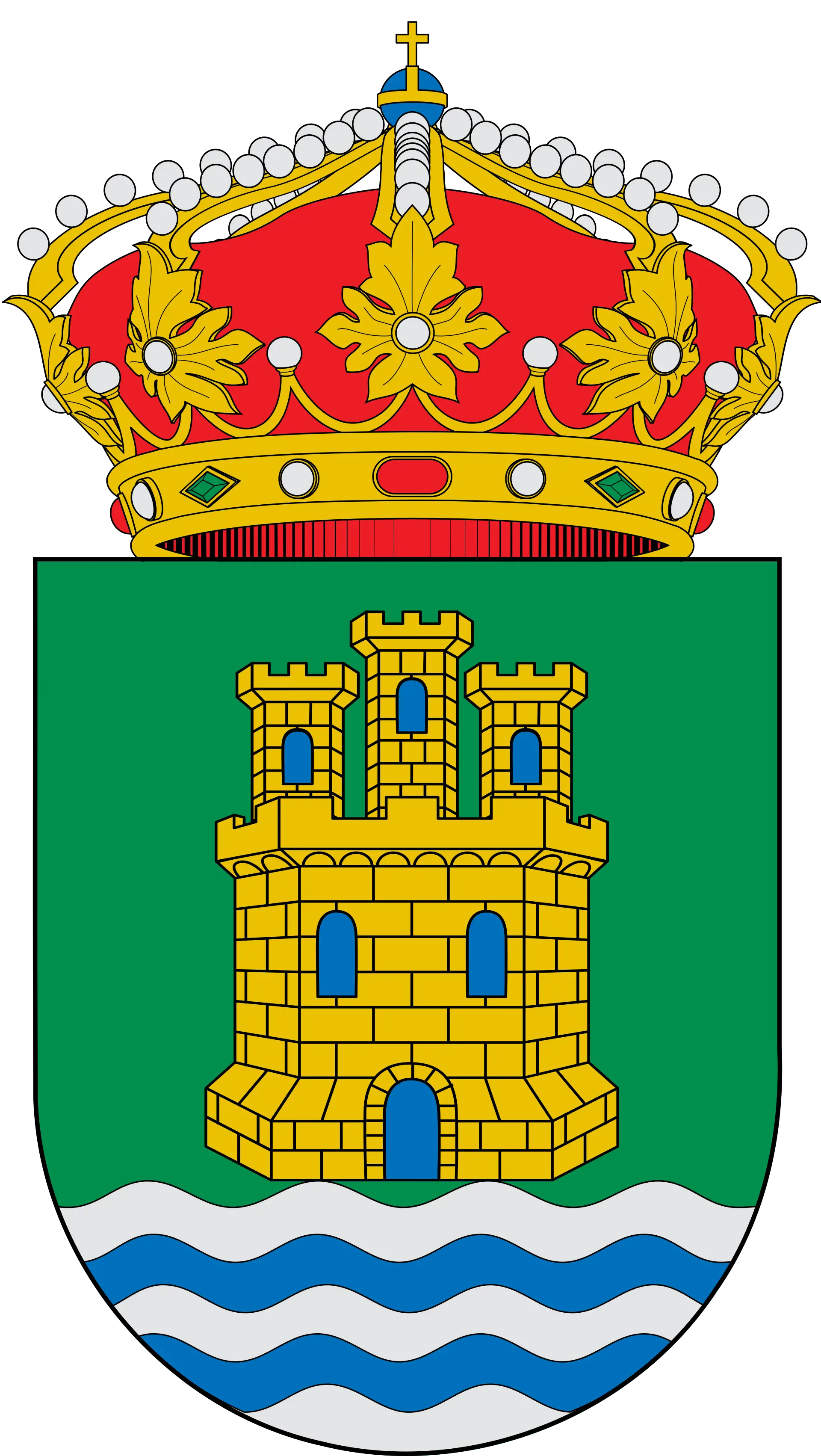 Royal Heraldic Crest with Castle and Crown