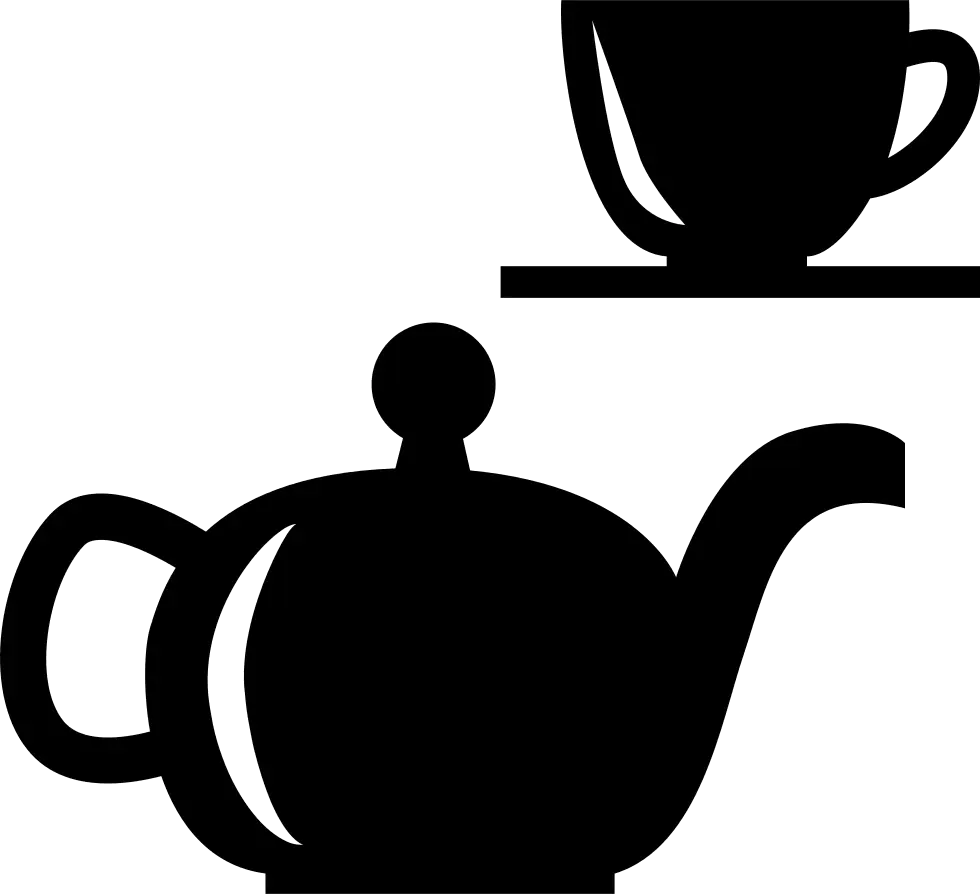 Black Silhouette of Teapot and Teacup