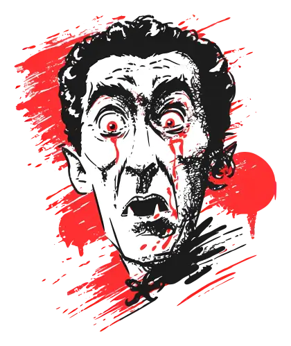 Vampire Face with Blood Illustration