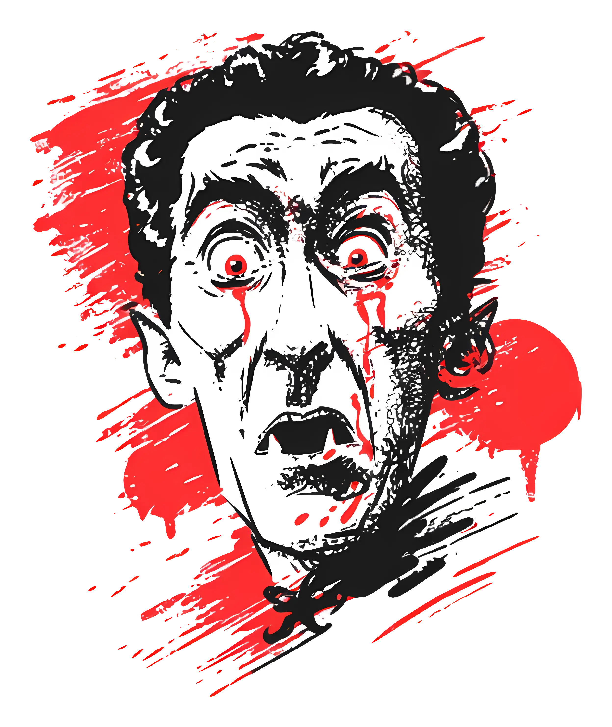 Vampire Face with Blood Illustration