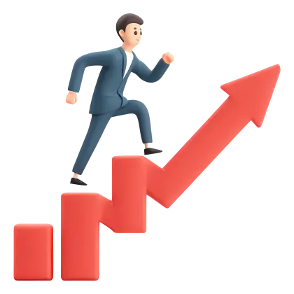 Man Climbing Upward Graph