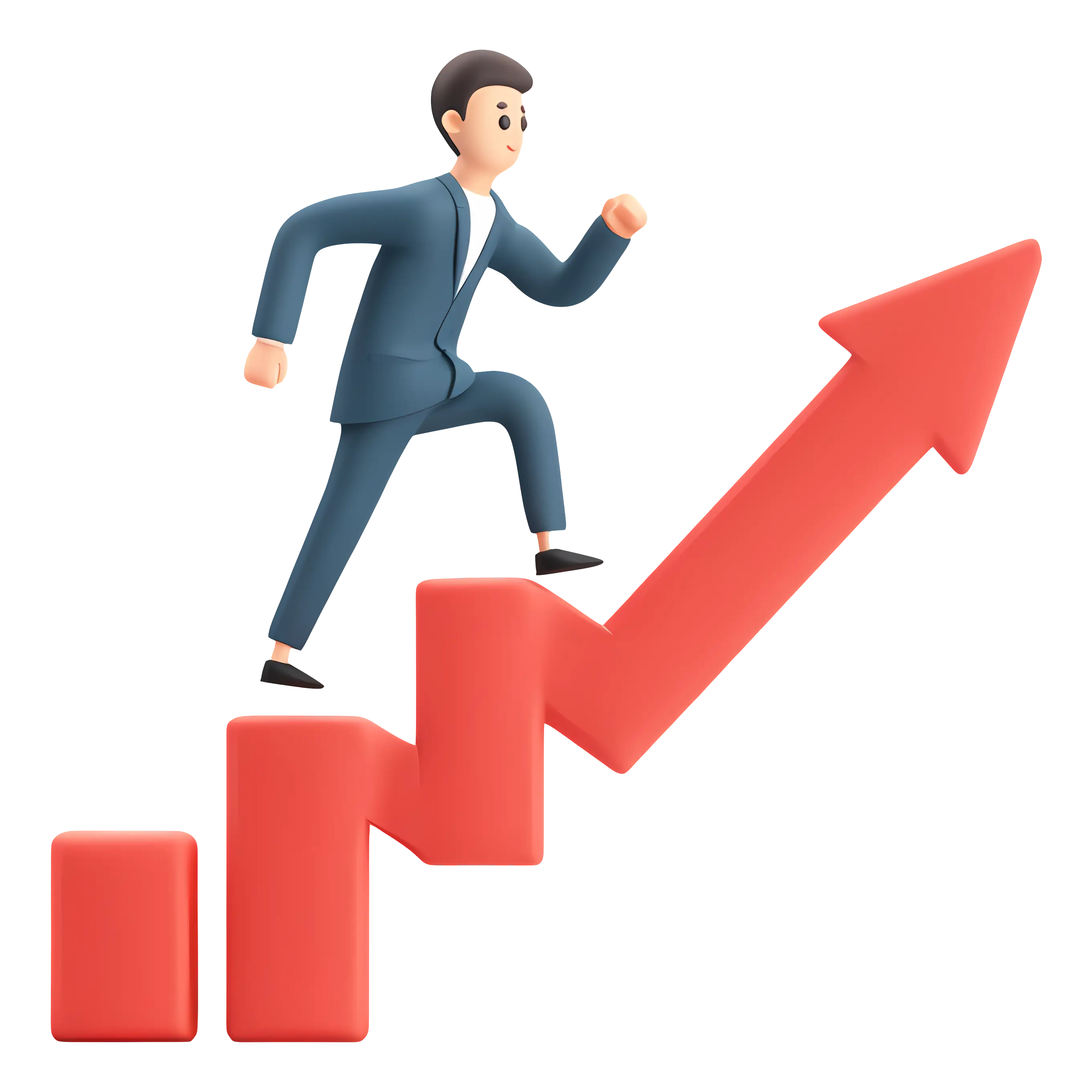 Man Climbing Upward Graph