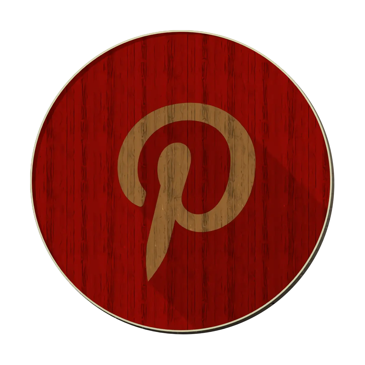 Circular Wooden Pinterest Logo Design