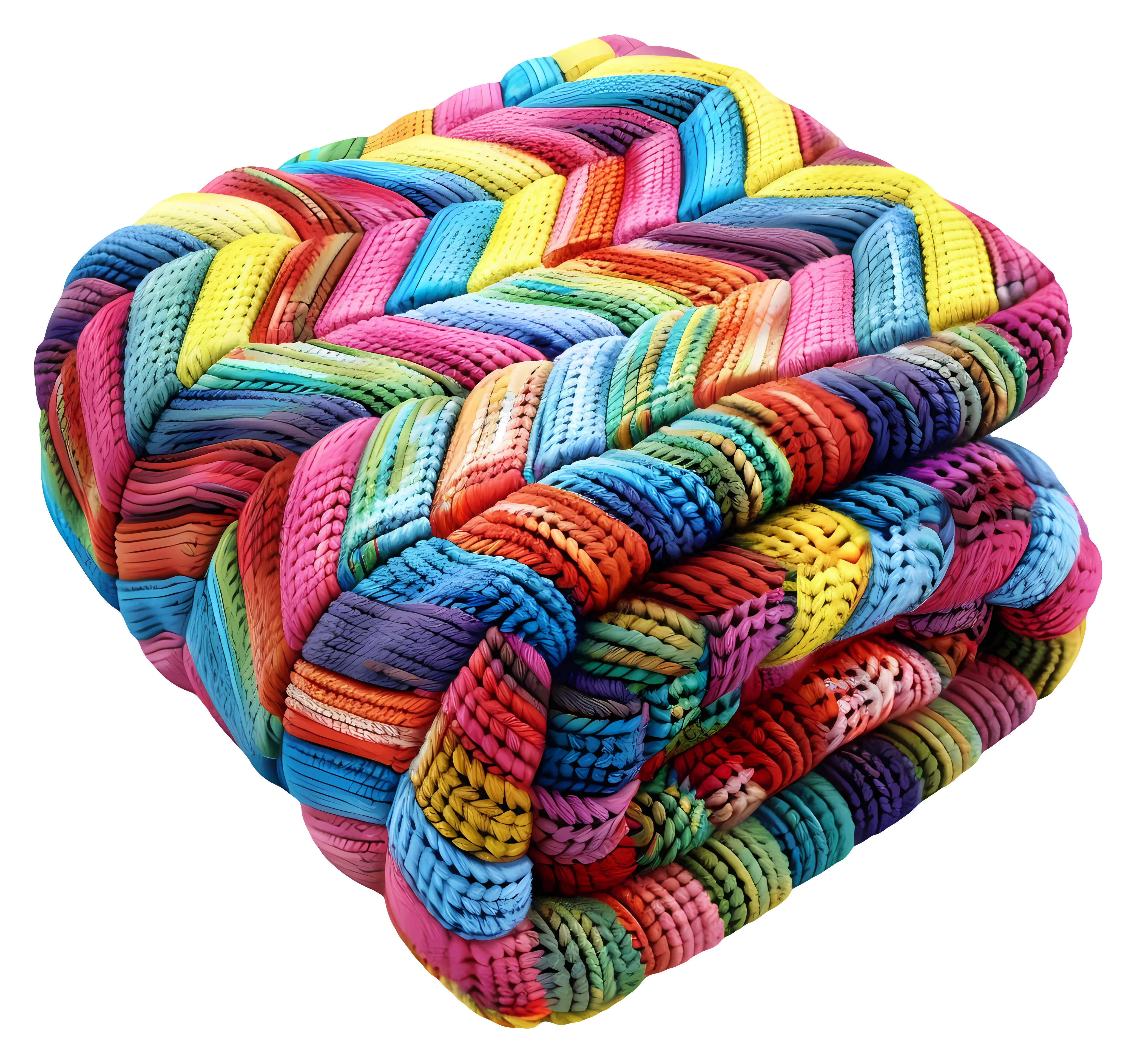 Colorful Knitted Blanket