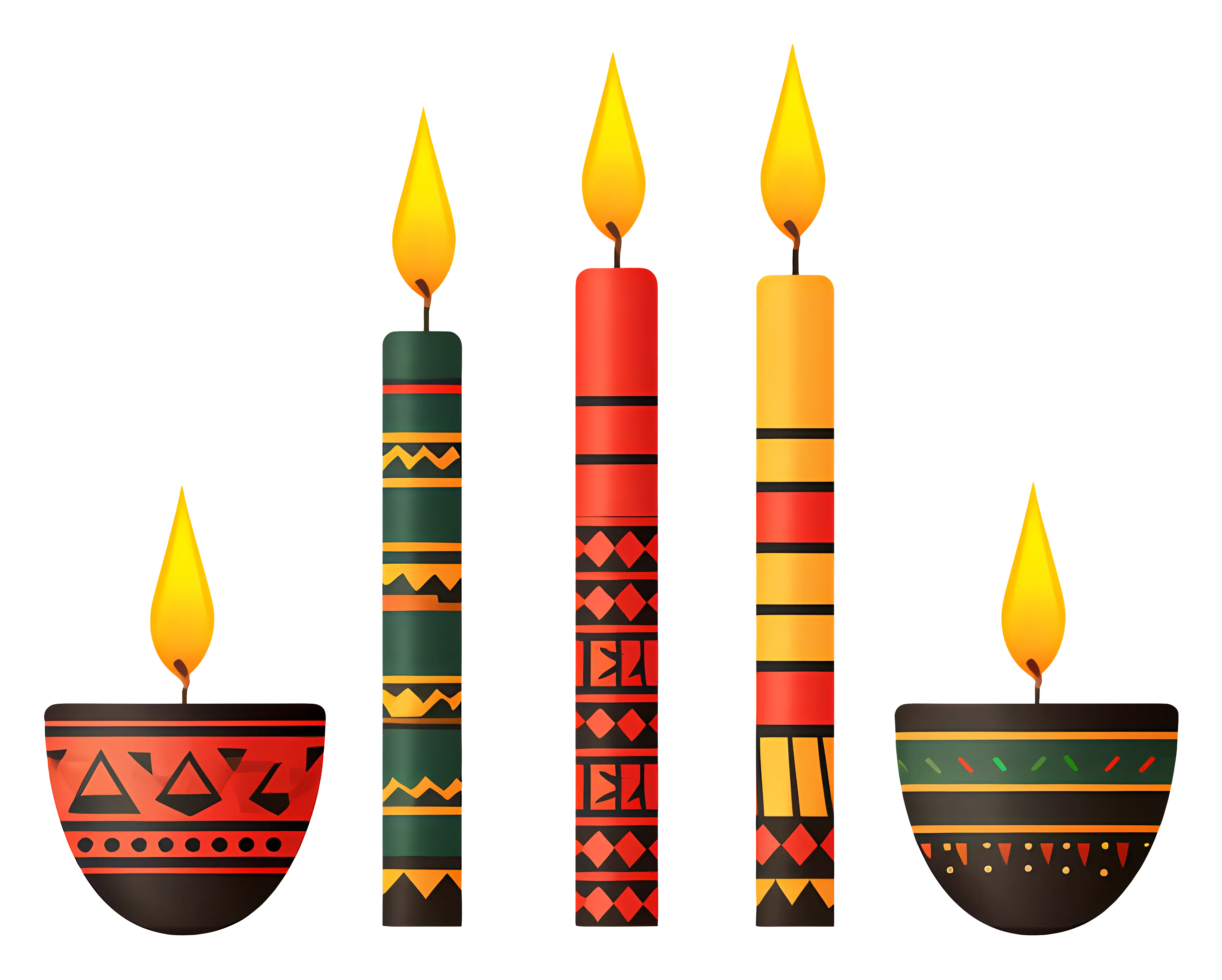 Patterned Candles in Holders